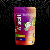 Salty A+ Salt product packaging on a black background